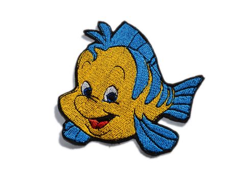Ariel Flounder Patch Iron On Fish Disney Embroidery