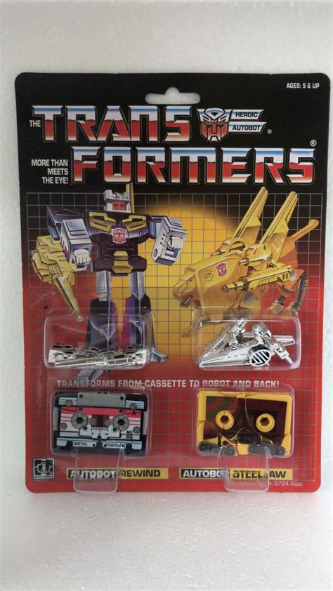 Transformers G1 Autobots Cassettes Rewind Steeljaw Reissue Brand New
