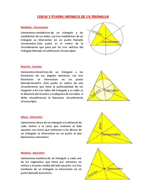 Lineas Y Puntos Notables De Un Triángulo