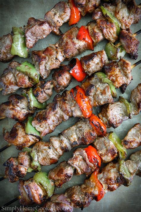 These Juicy Grilled Pork Kabobs Shashlik Are Marinated In A Garlicky