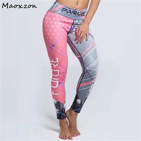 Maoxzon Womens Digital Print Sexy Fitness Workout Slim Leggings Pants