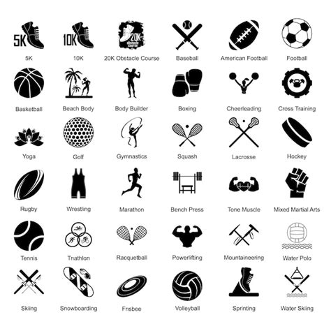 Conjunto De ícones Do Esporte Vetor Premium