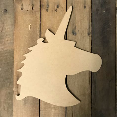 Buy Unicorn Head Cutout Unfinished Wooden Craft Paint By Line