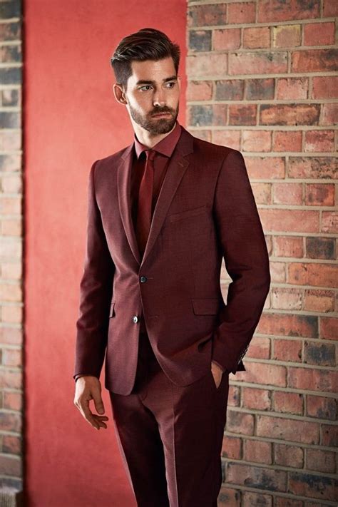 Mens Fashion Menswear Mens Apparel Burgundy Mens Suit Mens