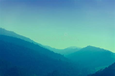 Mountain Ranges In The Early Foggy Morning Stock Image Image Of
