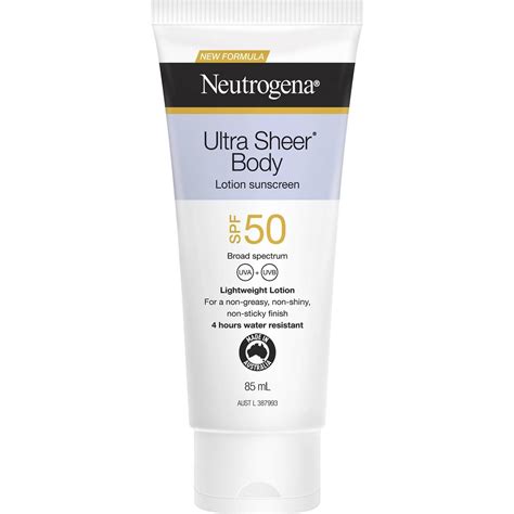 Neutrogena Ultra Sheer Body Lotion Sunscreen Spf 50 85ml Woolworths