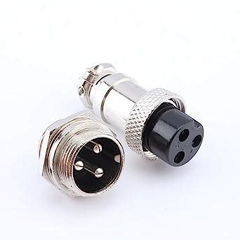 5Pcs Aviation Plug Male Female Wire Panel Metal Connector 16mm 3 Pin
