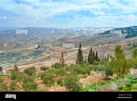 View Of Promised Land From Mount Nebo In Jordan Stock Photo Alamy