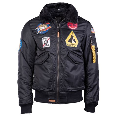 Purchase The Top Gun Air Force Flight Jacket With Fur Collar Bla