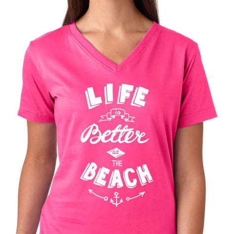 Ladies Short Sleeve Beach T Shirts Beach T Shirts V Neck T Shirt Shirts
