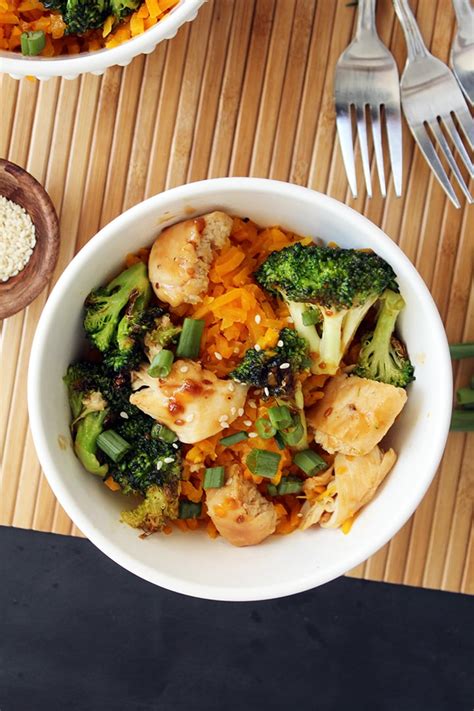 Stir halfway through cooking to help cheese melt evenly. Teriyaki Chicken and Broccoli with Butternut Squash "Rice ...