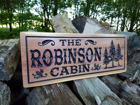 Cabin Signs Wooden Signs Custom Outdoor Name Sign Personalized Wooden