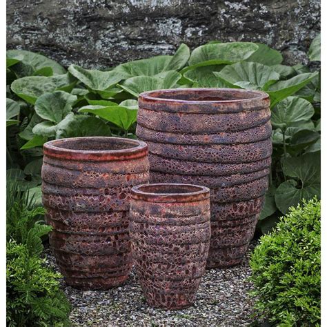 Large Ceramic Guaracha Planter Red Pots Kinsey Garden Decor Large