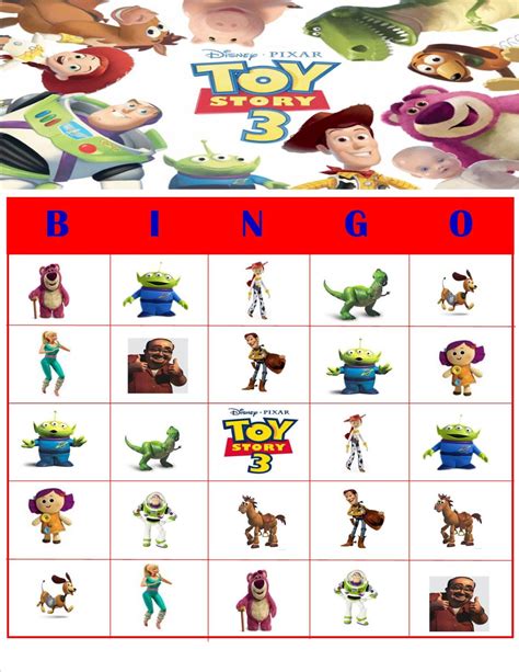 Toy Story Printable Bingo Cards