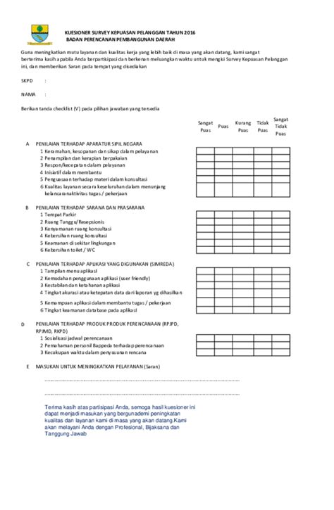 (PDF) Survey Kepuasan Pelanggan Form  ABC montessori  Academia.edu