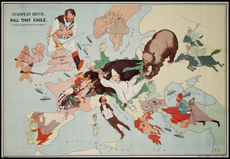 european revue kill that eagle a satirical map of the war in 1914 [1817x × 1264] mapporn