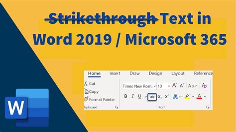 How To Strikethrough Text In Word Youtube
