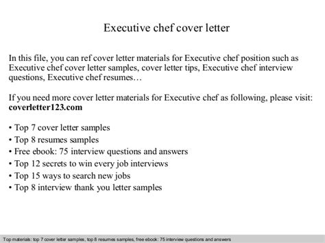 The free executive chef cover letter sample above and the following list of commonly sought after qualities can help you identify the type of information you want to include in the cover letter. Executive chef cover letter