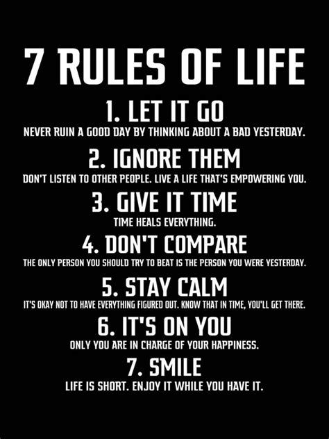7 Rules Of Life Poster 17x24 Etsy