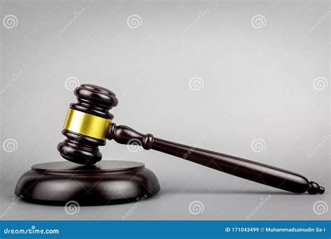 Judges Gavel On Gray Background Stock Image Image Of Judgement