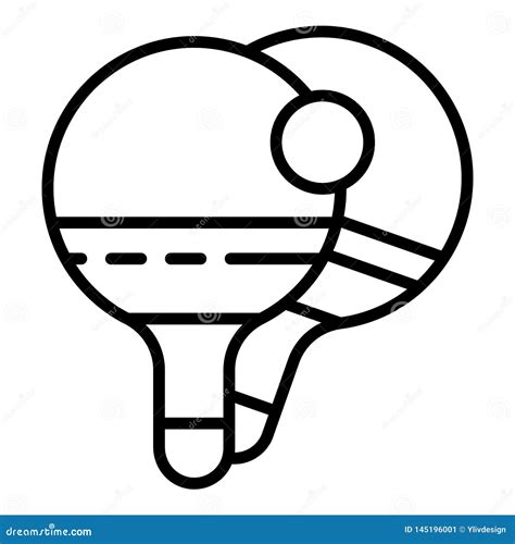Table Tennis Paddles Icon Outline Style Stock Vector Illustration Of