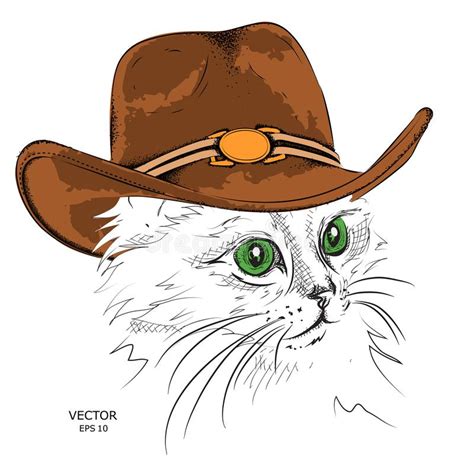 Cat Cowboy Stock Vector Illustration Of Housecat Black 32532612