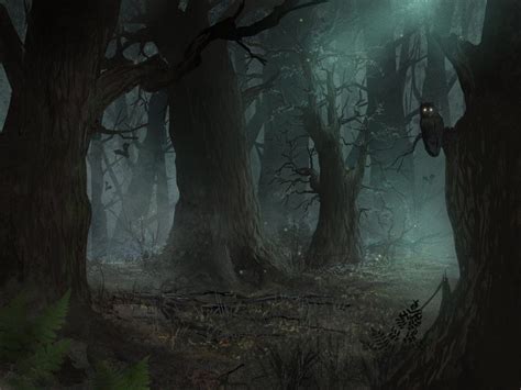 Dark Fantasy Art Pemandangan Khayalan Hutan