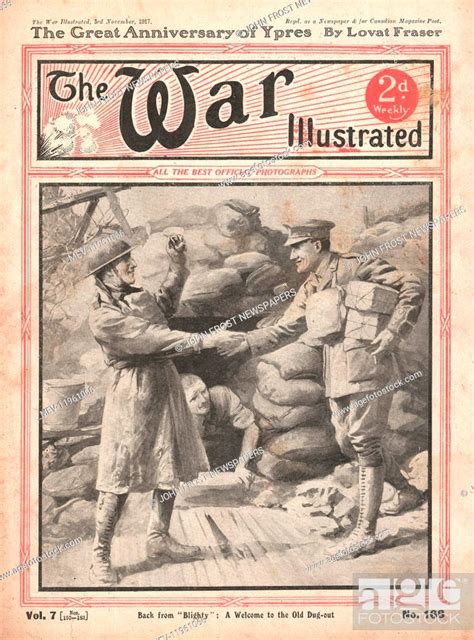 1917 War Illustrated British Officer Returns To Trenches After Leave In