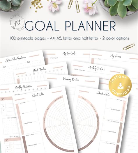 GOAL PLANNER printable for easy goal planning and goal setting | Etsy | Goal planner printable 