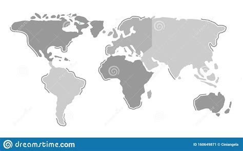 Flat World Map Vector Illustration Design With Continents Stock Vector