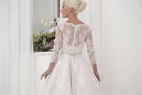 Classicaly Mooshki Blush And Ivory Lace Ballerina Length Wedding Dress
