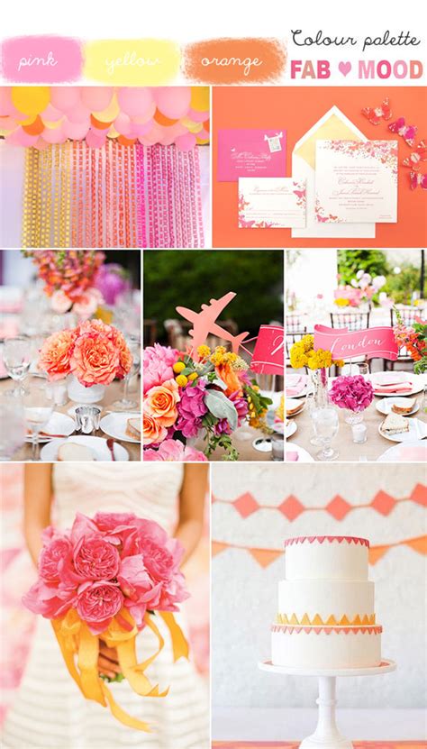 Pink Orange Yellow Wedding Summer Wedding Colors