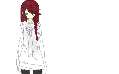 anime girl with red hair and green eyes by snowfern2001 on deviantart