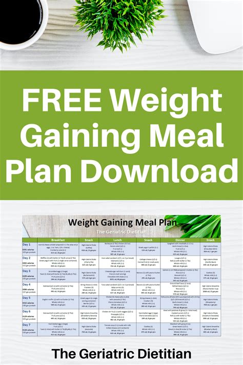 Free Weight Gaining Meal Plan Download Weight Gain Meals Weight Gain