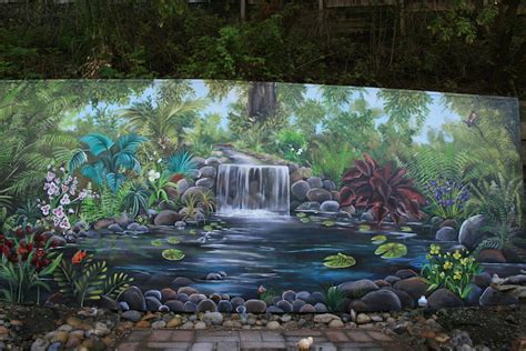 Exterior Waterfall Mural Bay Area Muralist Best Custom Murals In San