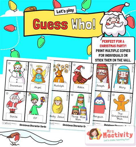 Christmas Guess Who Game Cards Primary Teaching Resources