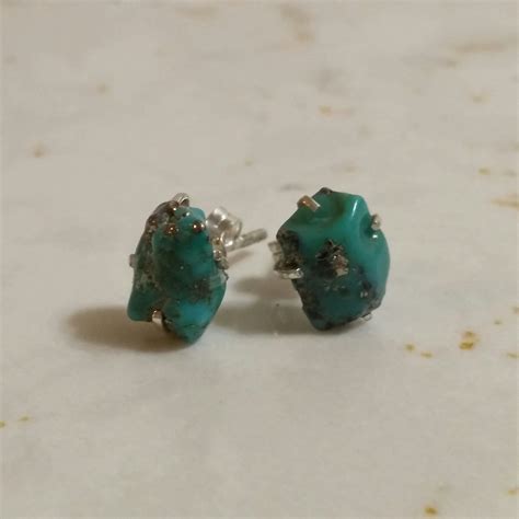 Genuine Turquoise Nugget Earrings In Turquoise Nugget Earrings