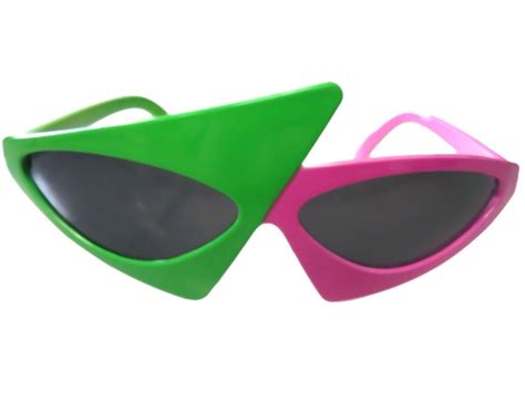 Awesome 80s Asymmetric Roy Purdy Sunglasses Glasses Neon Green And Hot