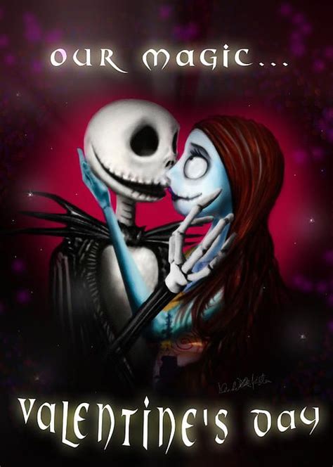 Valentines Day Greeting Card Nightmare Before Christmas Drawings