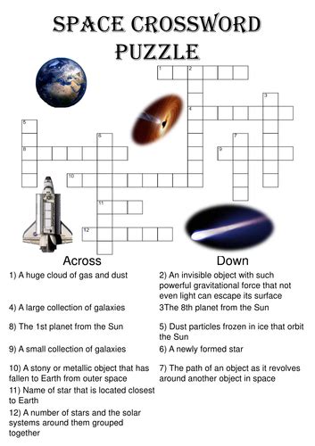 Then, the clue will appear above the puzzle. Physics Crossword Puzzle: Space (Includes answer key ...