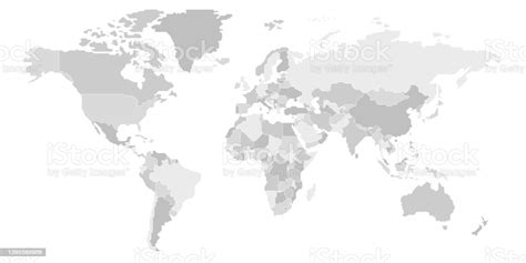 Simplified Blank Schematic Map Of World Arte Vetorial De Stock E Mais