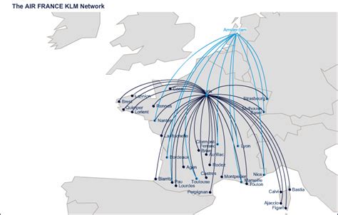 Air France Route Map Domestic Routes From Paris Charles De Gaulle