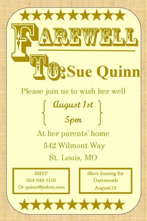 A homegoing celebration occurs in several steps, listed and described below Going Away Party Invitations | Farewell party invitations, Party invite template, Potluck party ...