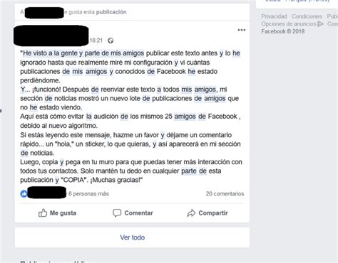 La Falsa Cadena De Facebook Que Te Promete Ver Publicaciones De Amigos