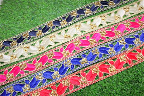 1 Yd Cream Sari Trim Fabric Indian Trim Saree Border Silk Etsy