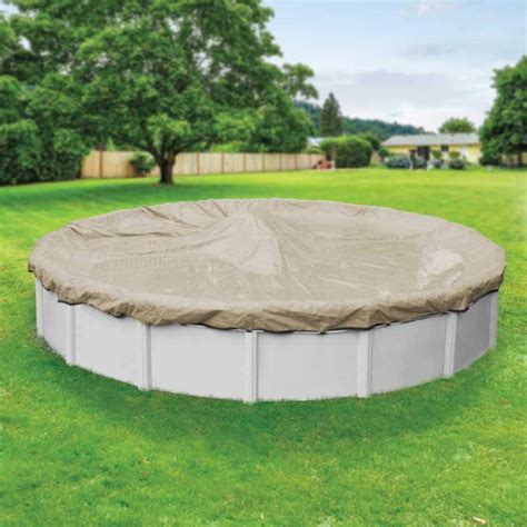 Robelle Premium 21 Ft Round Tan Solid Above Ground Winter Pool Cover