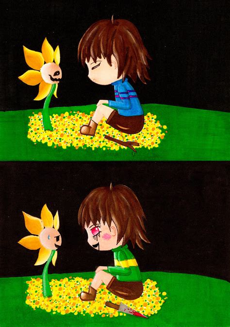 Undertale Floweyfriskchara By Abybabou On Deviantart