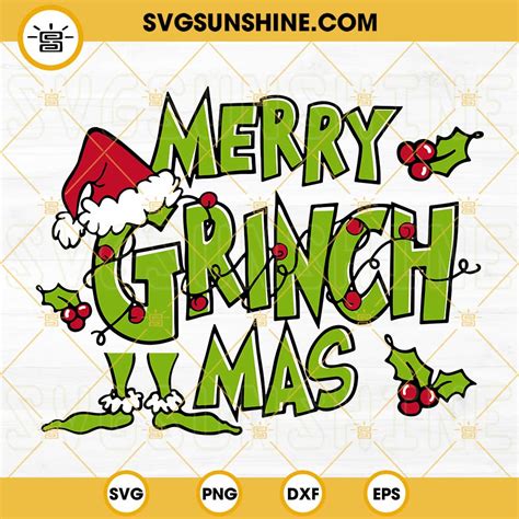 Merry Grinchmas Svg Cut File Grinch Svg Christmas Grinch Svg