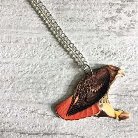 Red Tailed Hawk Necklace Red Tail Hawk Necklace Redtail Hawk Etsy