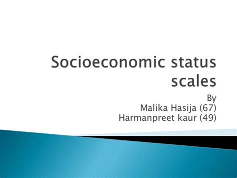 Socioeconomic Status Scales